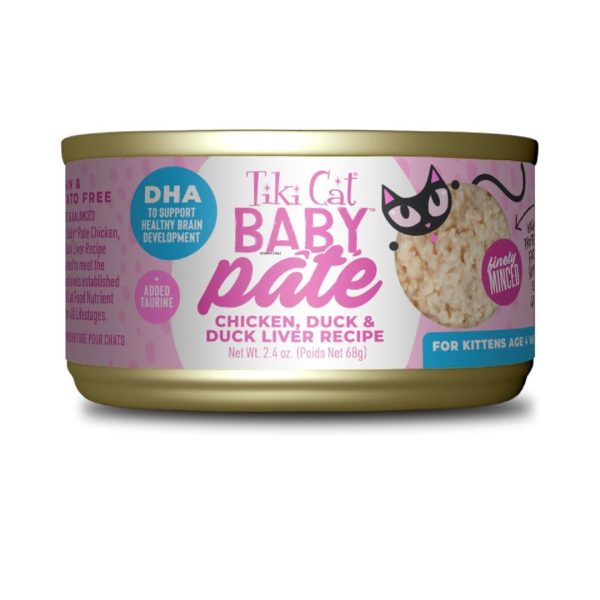 Tiki Pet Cat Pate Kitten Chicken Duck 2.4Oz (12 per unit) Sale