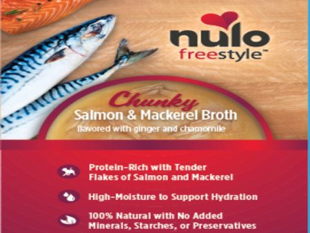 Nulo FreeStyle Chunky Broths Wet Cat Food Salmon & Mackerel 24ea 2.8 oz Discount