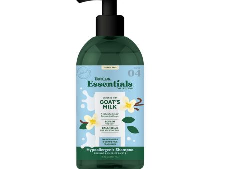 TropiClean Essentials Goat s Milk Shampoo for Dogs, Puppies & Cats 1ea 16 oz Online Sale