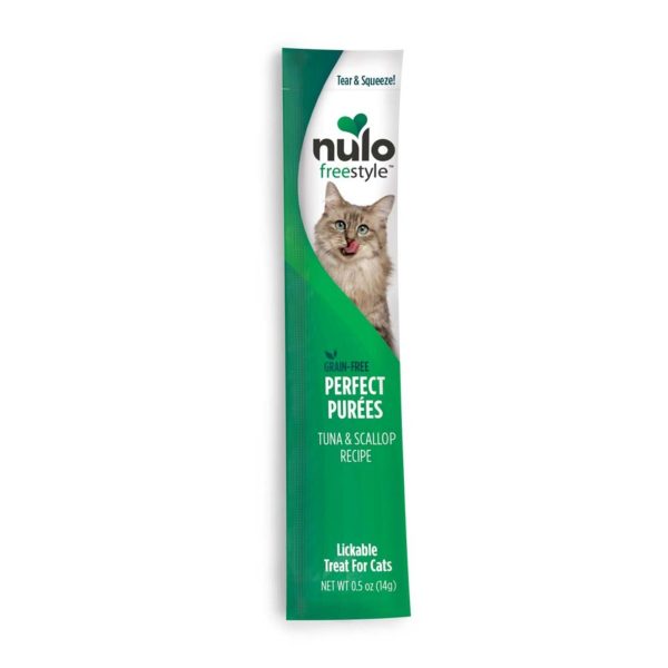 Nulo Freestyle Perfect Purees Grain-Free Cat Food Topper Treat Tuna & Scallop 48ea 0.5 oz, 48 pk Fashion