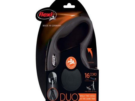 Flexi Classic Duo Cord Dog Leash Black 1ea 16 ft, MD, Up To 44 lb For Cheap