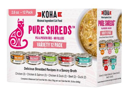 Koha Cat Grain Free Shredded 2.8oz. Variety Pack (Case of 24) For Cheap