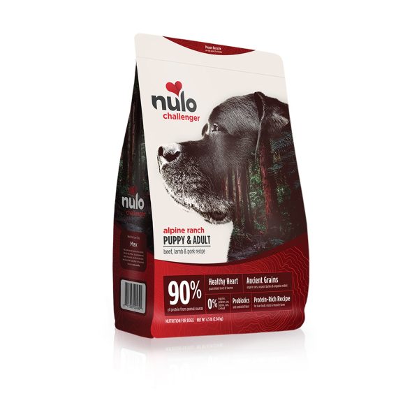 Nulo Challenger High-Meat Adult & Puppy Dry Dog Food Alpine Ranch Beef, Lamb & Pork 1ea 4.5 lb Online Sale