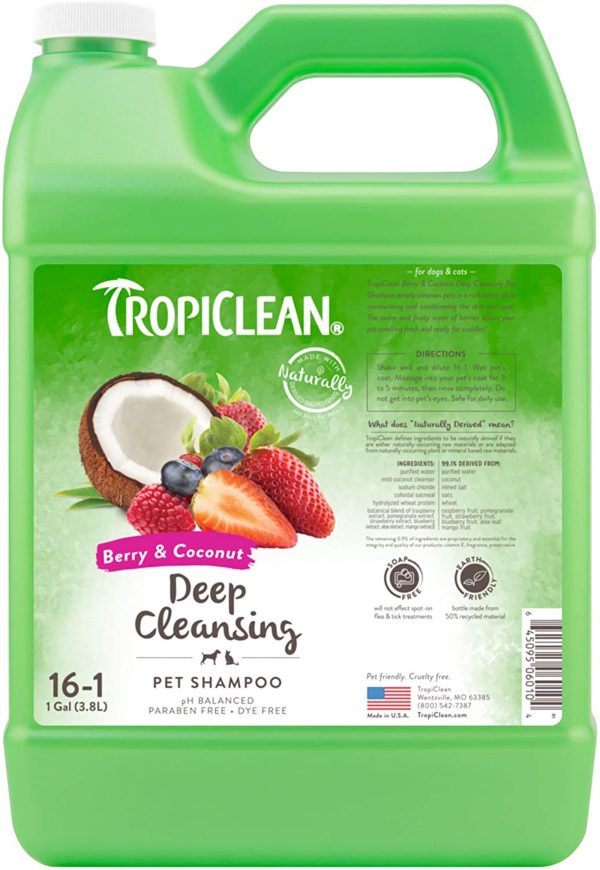 TropiClean Berry & Coconut Deep Cleansing Shampoo for Pets 1ea 1 gal Online Sale