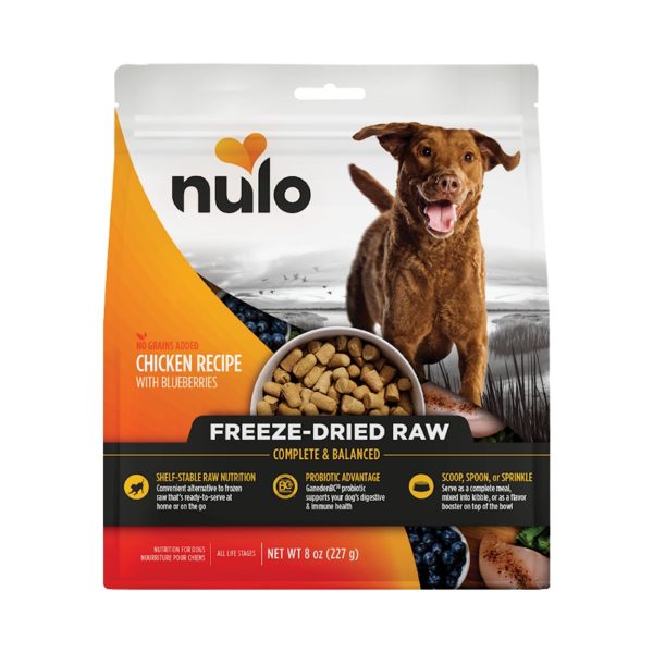 Nulo Dog Freeze-Dried Raw Grain Free Chicken & Blueberries 8oz. Online Sale