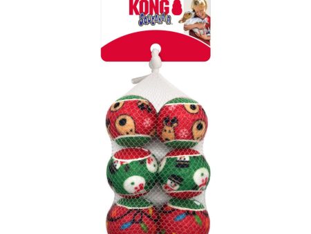 KONG Holiday SqueakAirs Dog Toy Balls 1ea SM, 6 pk Sale