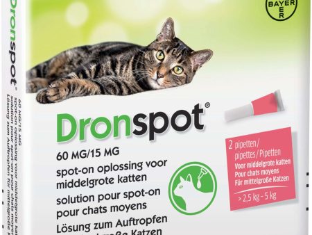 Bayer Dronspot Middelgrote Kat 60 mg 15 mg >2,5-5 kg on Sale